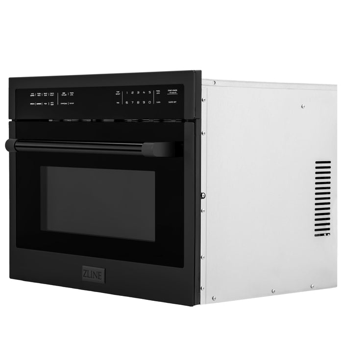 ZLINE Appliance Package - 24" Microwave Oven and 30" Wall Oven, 2KP-MW24-AWS30BS