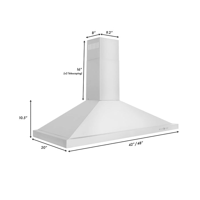 ZLINE Appliance Package - 48" Gas Range, Range Hood, Microwave Drawer and Dishwasher, 4KP-SGRRH48-MWDWV