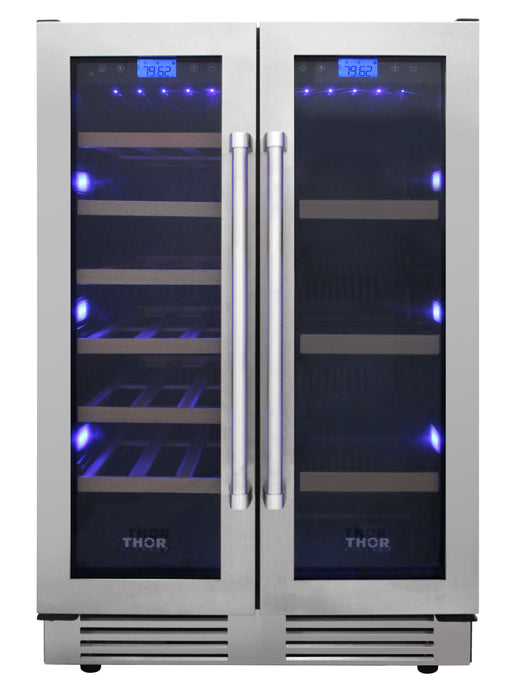 Thor Kitchen 24" French Door Wine & Beverage Cooler, TBC2401DI