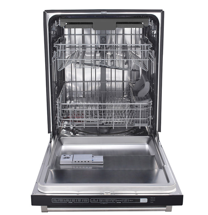 Thor Kitchen Appliance Package - 36 in. Natural Gas Range, Range Hood, Refrigerator with Water and Ice Dispenser, Dishwasher, Wine Cooler, AP-LRG3601U-11