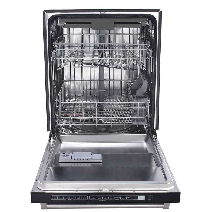 Thor Kitchen Appliance Bundle - Gas Range, Range Hood, Refrigerator with Water and Ice Dispenser, Dishwasher, Wine Cooler, AB-LRG4807U-W-8