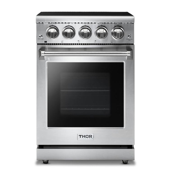 Thor Kitchen Appliance Package - 24 in. Professional Electric Range, Range Hood, AP-HRE2401