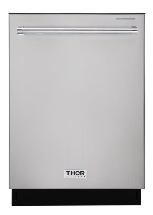 Thor Kitchen Appliance Package - 36 In. Gas Rangetop, Range Hood, Wall Oven, Refrigerator with Water and Ice Dispenser, Dishwasher, AP-HRT3618U-6