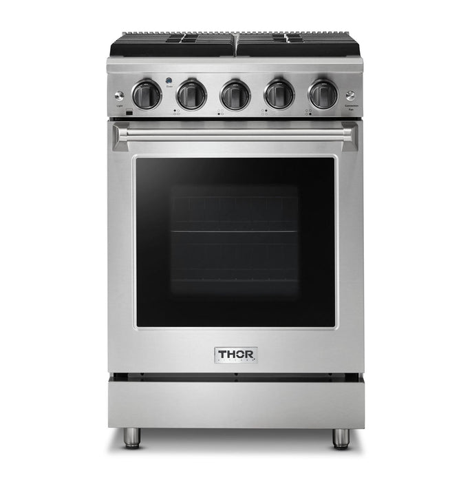 Thor Kitchen 24" Natural Gas Range in Stainless Steel, LRG2401U