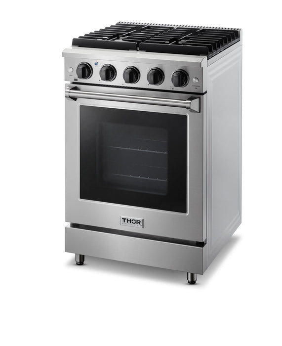 Thor Kitchen 24" Propane Gas Range in Stainless Steel, LRG2401ULP