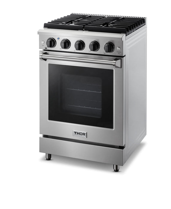 Thor Kitchen 24" Natural Gas Range in Stainless Steel, LRG2401U