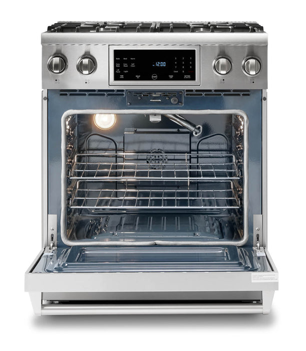 Thor Kitchen Appliance Package - 30 In. Natural Gas Range, Range Hood, Microwave Drawer, AP-TRG3001-5