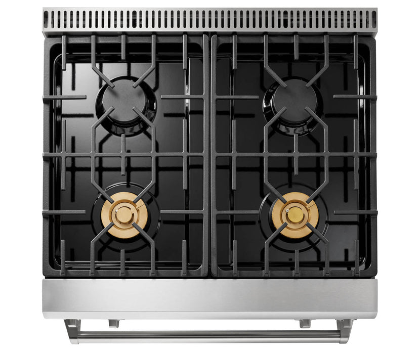 Thor Kitchen Appliance Package - 30 In. Natural Gas Range, Range Hood, Refrigerator with Water and Ice Dispenser, Dishwasher, Wine Cooler, AP-TRG3001-W-8