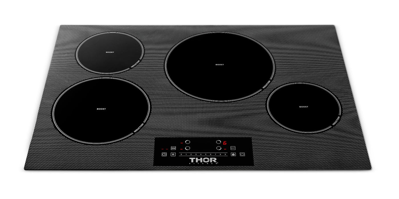 Thor Kitchen Appliance Package - 30 In. Induction Cooktop, Range Hood, Microwave Drawer, AP-TIH30-C-4