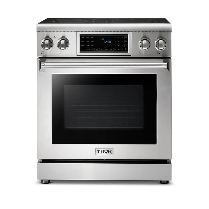 Thor Kitchen 30" Tilt Panel Electric Range in Stainless Steel with Air Fry Feature, TRE3001