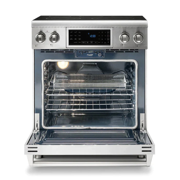 Thor Kitchen Appliance Package - 30 In. Electric Range, Range Hood, Microwave Drawer, Refrigerator, Dishwasher, Wine Cooler, AP-TRE3001-W-6