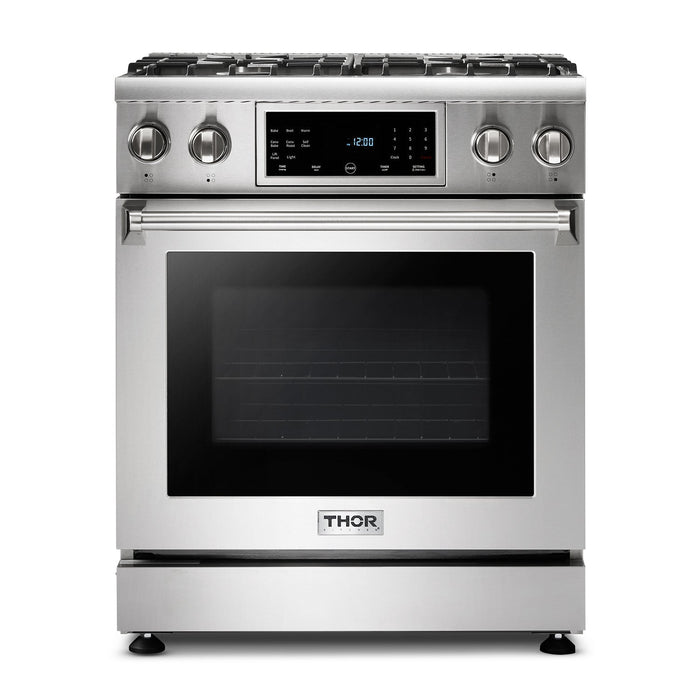 Thor Kitchen 30" Tilt Panel Self-Cleaning Propane Gas Range in Stainless Steel, TRG3001LP