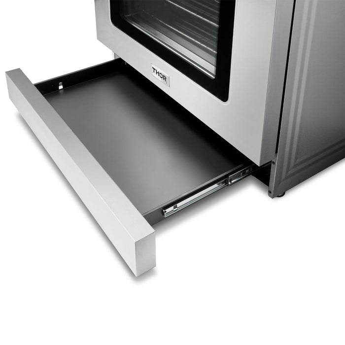 Thor Kitchen Appliance Package - 36 In. Natural Gas Range, Range Hood, Refrigerator, Dishwasher, Wine Cooler, AP-TRG3601-4