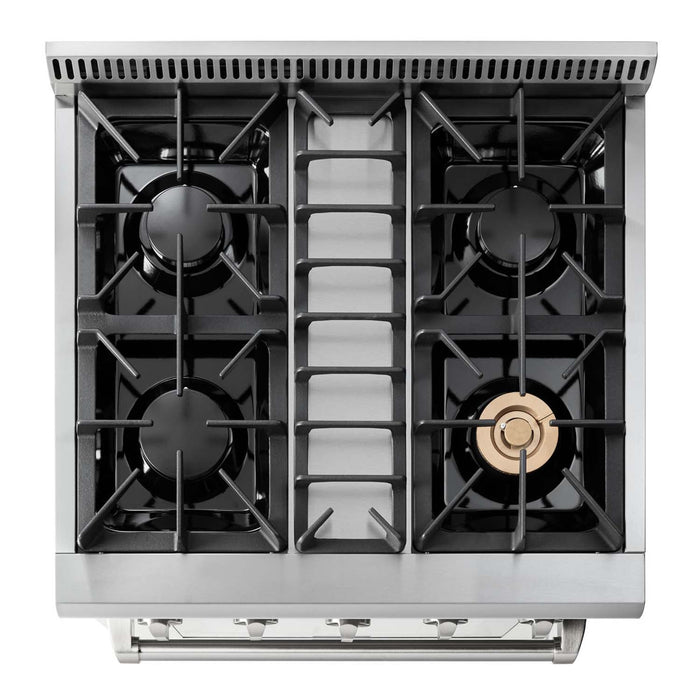 Thor Kitchen Appliance Package - 30 In. Propane Gas Range, Range Hood, Refrigerator, Dishwasher, Wine Cooler, AP-HRG3080ULP-17