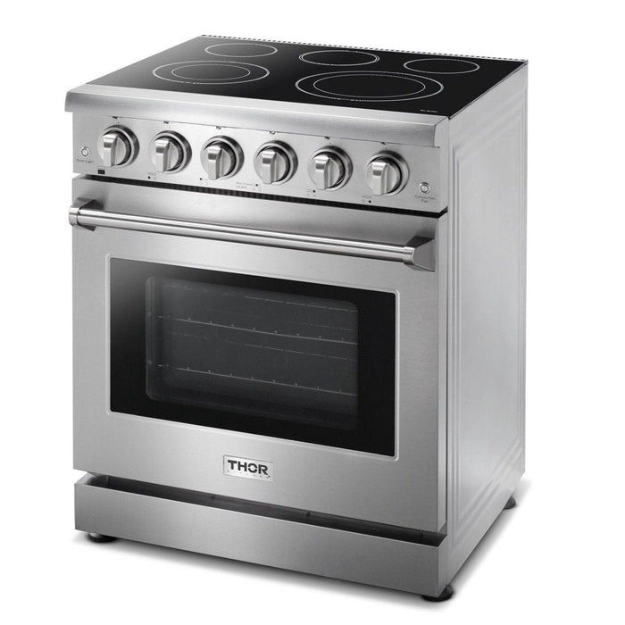 Thor Kitchen Appliance Package - 30 In. Electric Range, Refrigerator with Water and Ice Maker, Dishwasher, AP-HRE3001-9