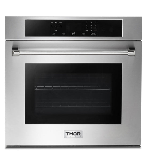 Thor Kitchen Appliance Package - 36 In. Gas Rangetop, Range Hood, Wall Oven, Refrigerator with Water and Ice Dispenser, Dishwasher, Microwave Drawer, AP-HRT3618U-7
