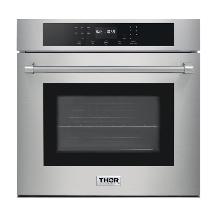 Thor Kitchen Appliance Package - 30 in. Wall Oven, Cooktop, Range Hood, Refrigerator with Water and Ice Dispenser, Dishwasher, AP-HEW3001-DC-30-3