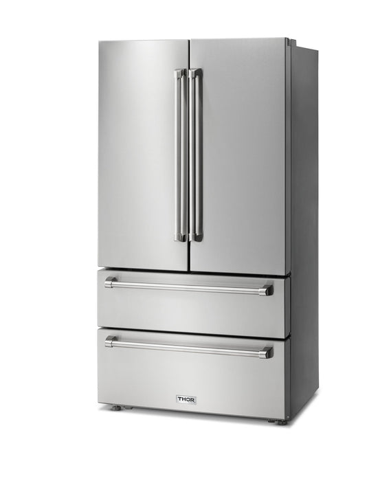 Thor Kitchen 36" Professional French Door Refrigerator in Stainless Steel, TRF3602
