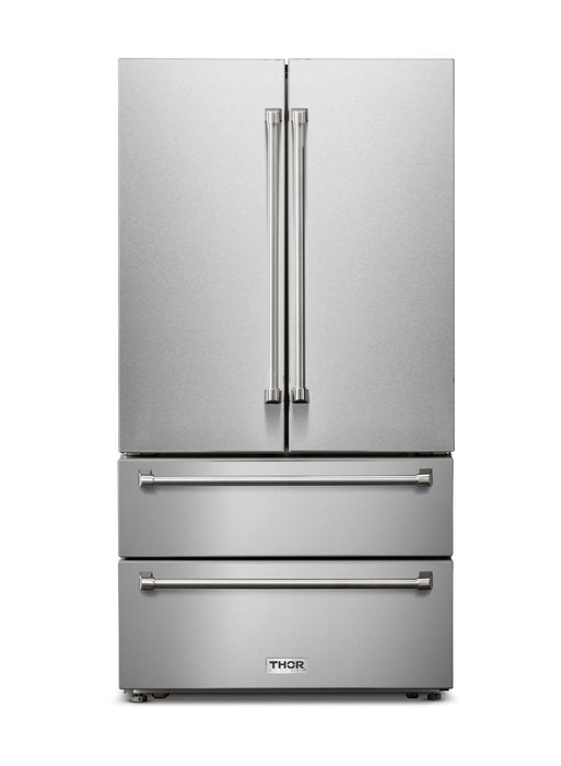 Thor Kitchen Appliance Package - 30" Natural Gas Range, Range Hood, Refrigerator, Dishwasher, Wine Cooler, AP-ARG30-4