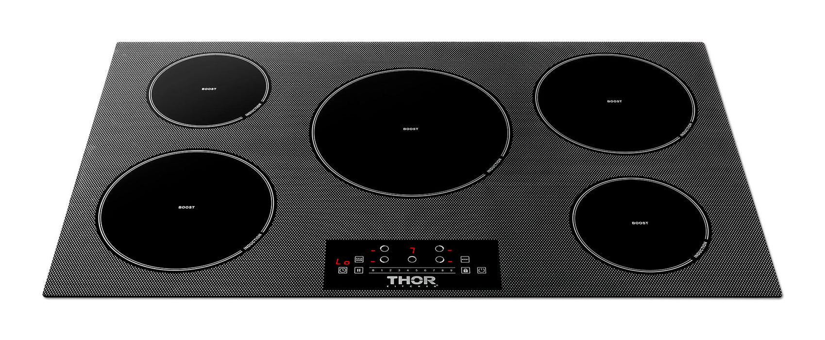 Thor Kitchen Appliance Package - 36 In. Induction Cooktop, Range Hood, Microwave Drawer, Refrigerator, Dishwasher, AP-TIH36-W-5