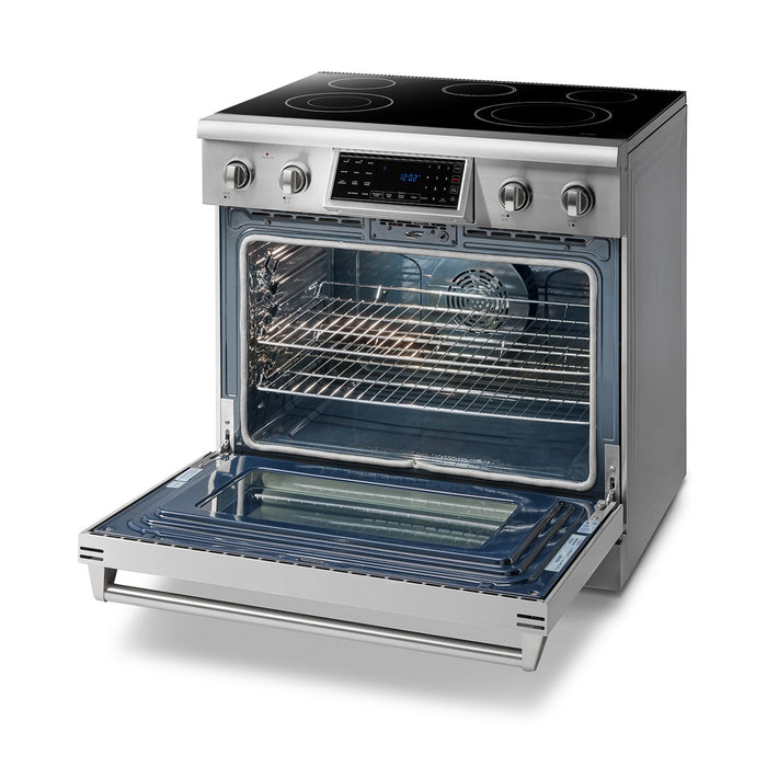 Thor Kitchen 36" Tilt Panel Electric Range in Stainless Steel with Air Fry Feature, TRE3601