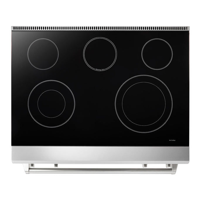 Thor Kitchen 36" Tilt Panel Electric Range in Stainless Steel with Air Fry Feature, TRE3601