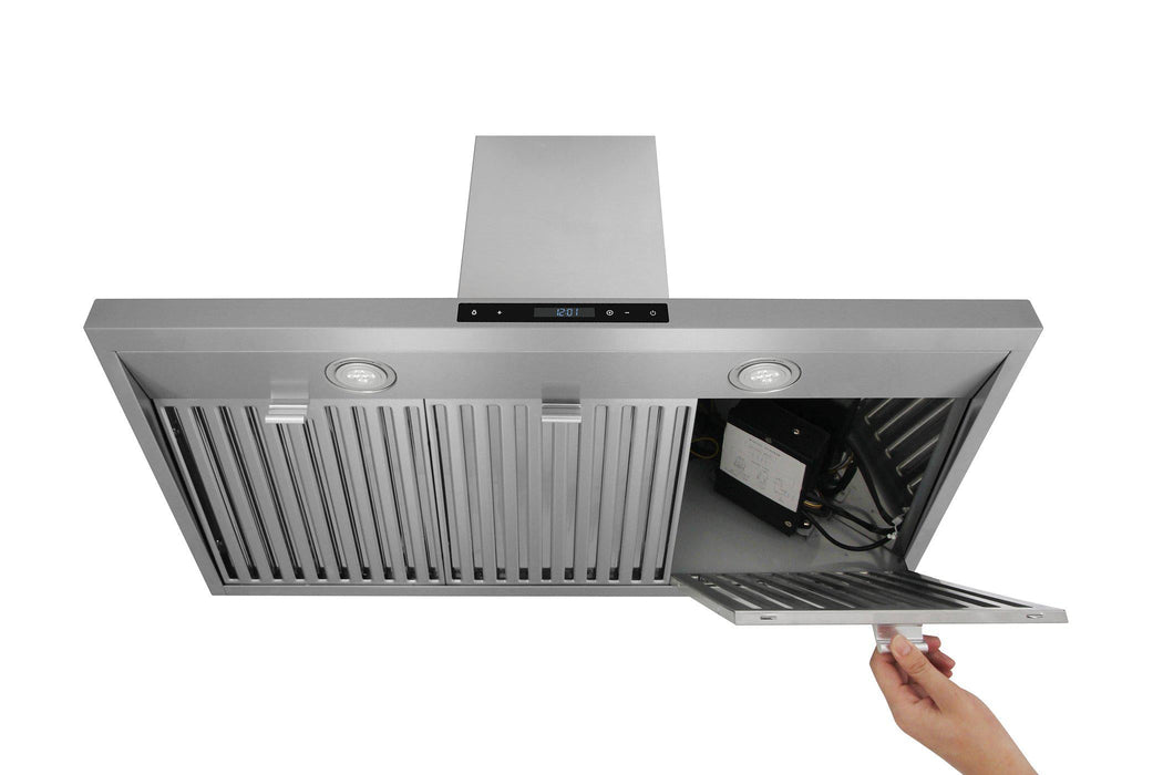 Thor Kitchen Appliance Package - 36 in. Electric Range, Range Hood, Microwave Drawer, AP-HRE3601-5