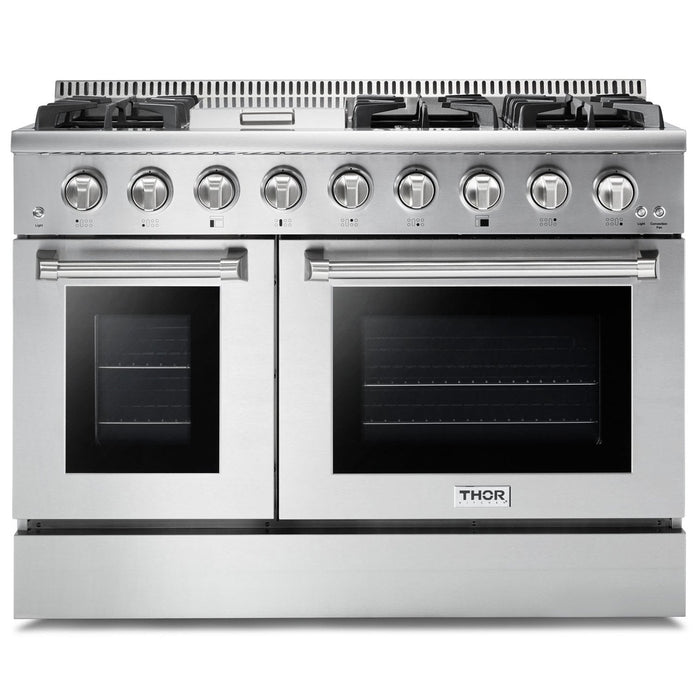 Thor Kitchen Appliance Bundle - 48 in. Gas Range in a 6 Piece Kitchen Bundle, AB-HRG4808U-14