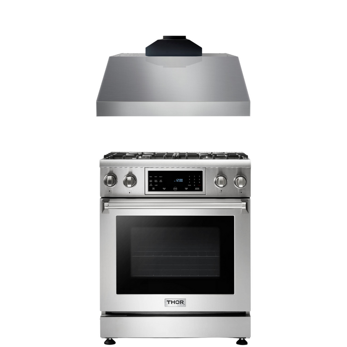 Thor Kitchen Appliance Package - 30 In. Propane Gas Range, Range Hood, AP-TRG3001LP-C