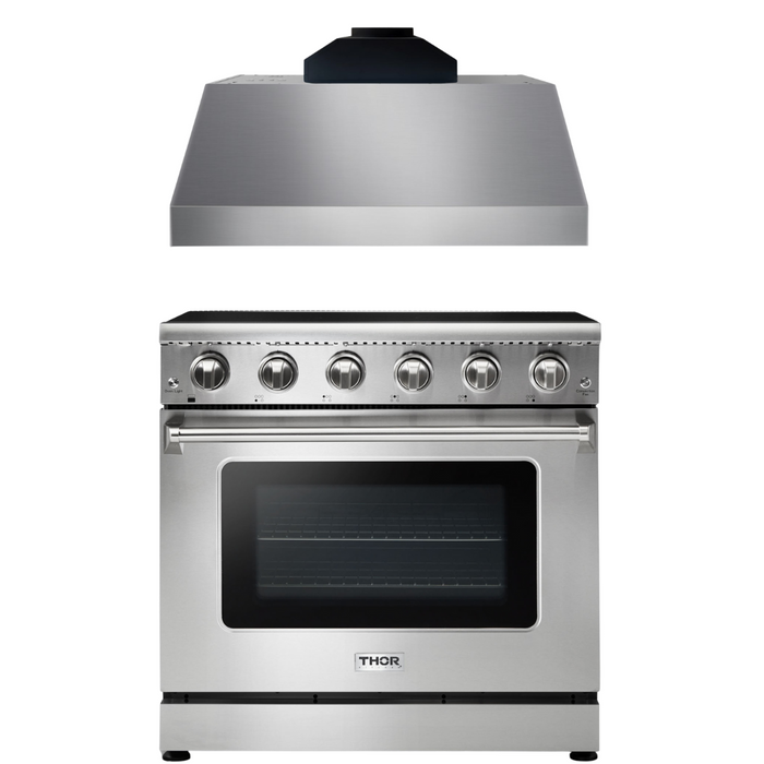 Thor Kitchen Appliance Package 36 In. Electric Range and Range Hood, AP-HRE3601-C