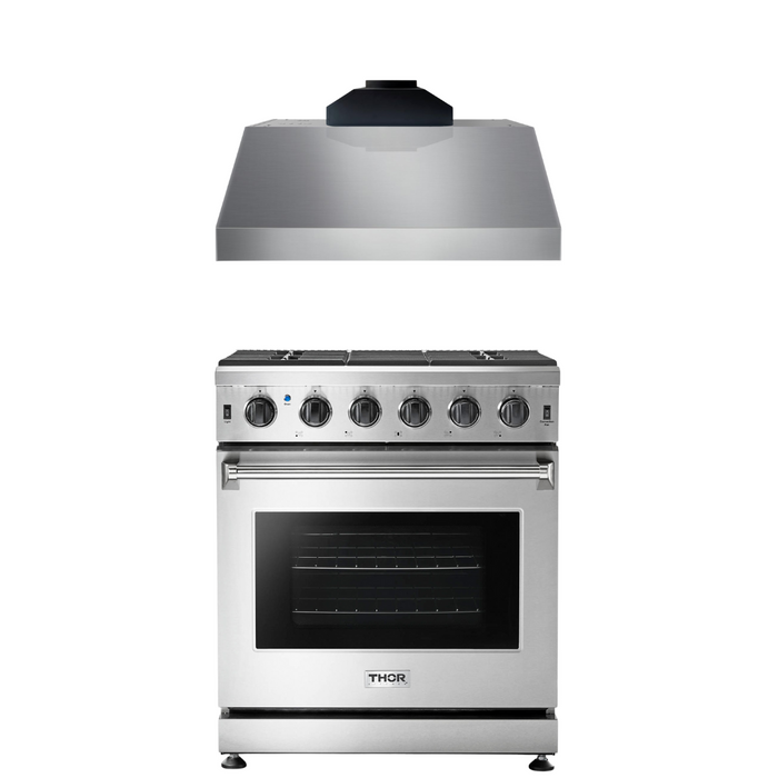 Thor Kitchen Appliance Package - 30 In. Propane Gas Range, Range Hood, AP-LRG3001ULP-C