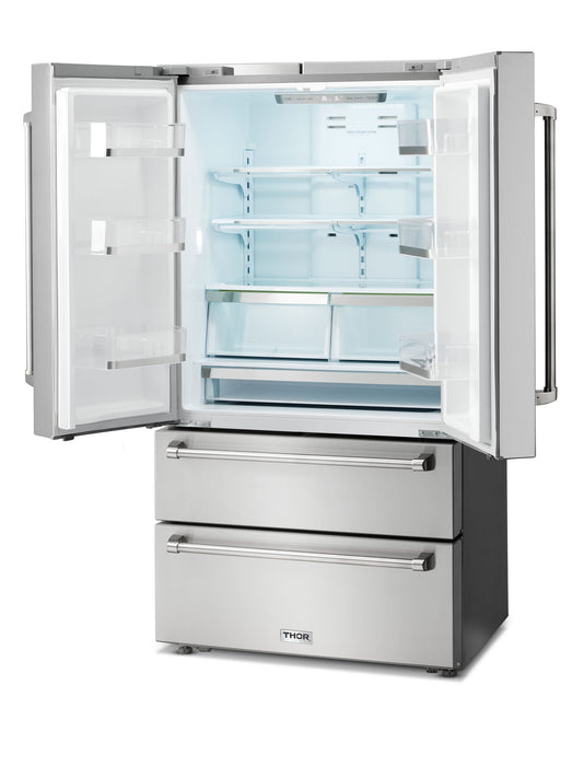 Thor Kitchen Appliance Package - 30 In. Natural Gas Range, Microwave Drawer, Refrigerator, Dishwasher, AP-TRG3001-6