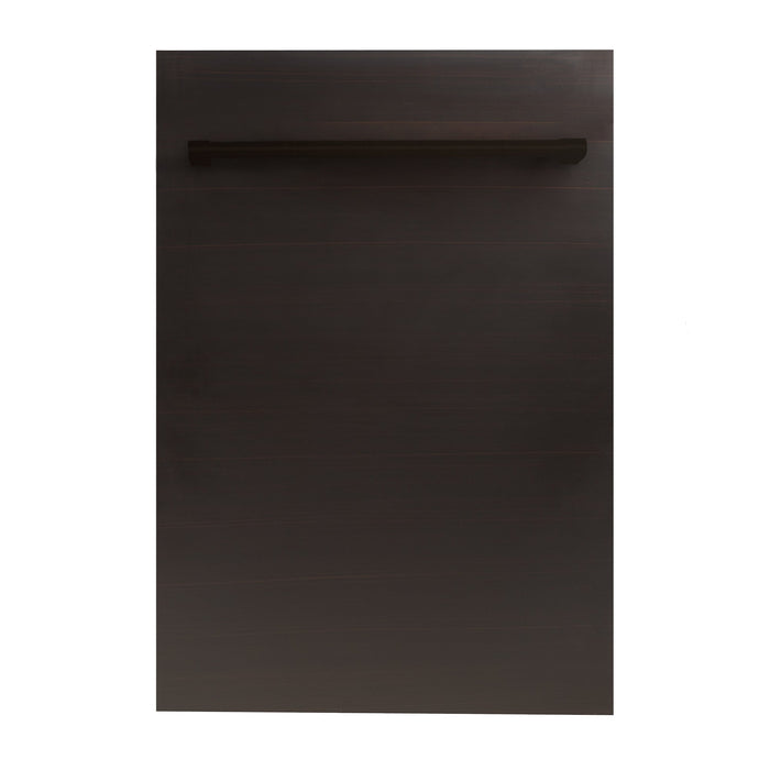 ZLINE 18" Classic Top Control Dishwasher in Oil-Rubbed Bronze with Traditional Style Handle, DW-ORB-H-18