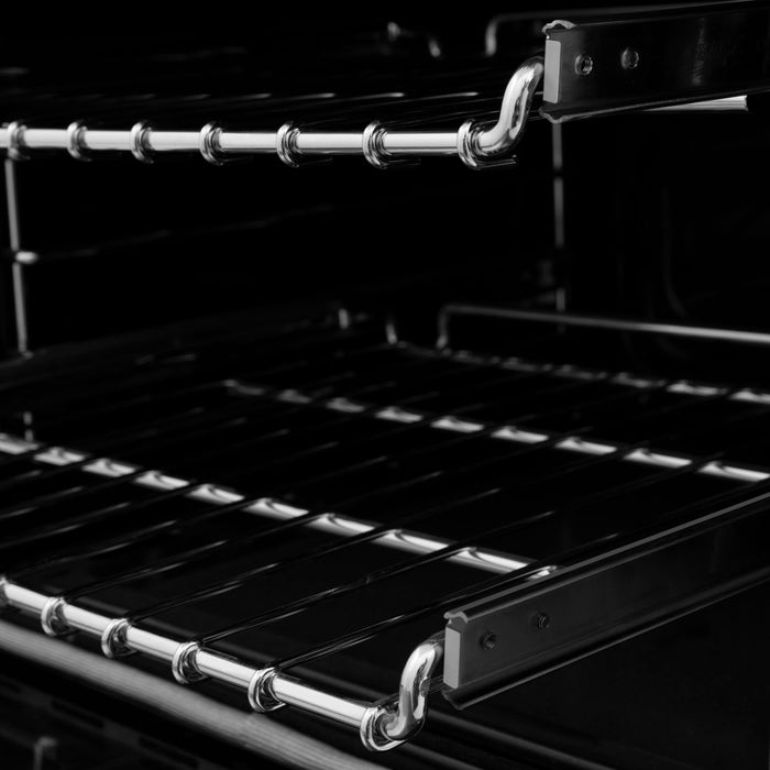 ZLINE 24" All Gas Range in DuraSnow® Stainless Steel and Black Matte Door, RGS-BLM-24