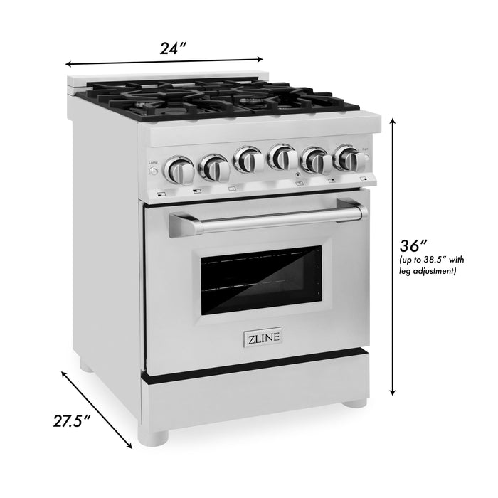ZLINE 24" All Gas Range in Stainless Steel, RG24