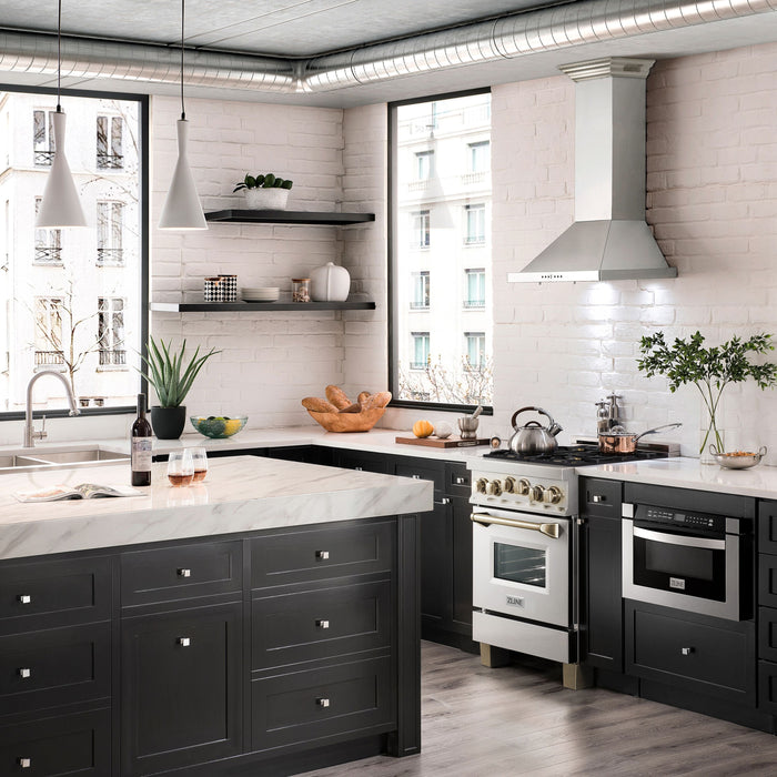 ZLINE 24" Autograph Edition All Gas Range in Stainless Steel with Gold Accents, RGZ-24-G