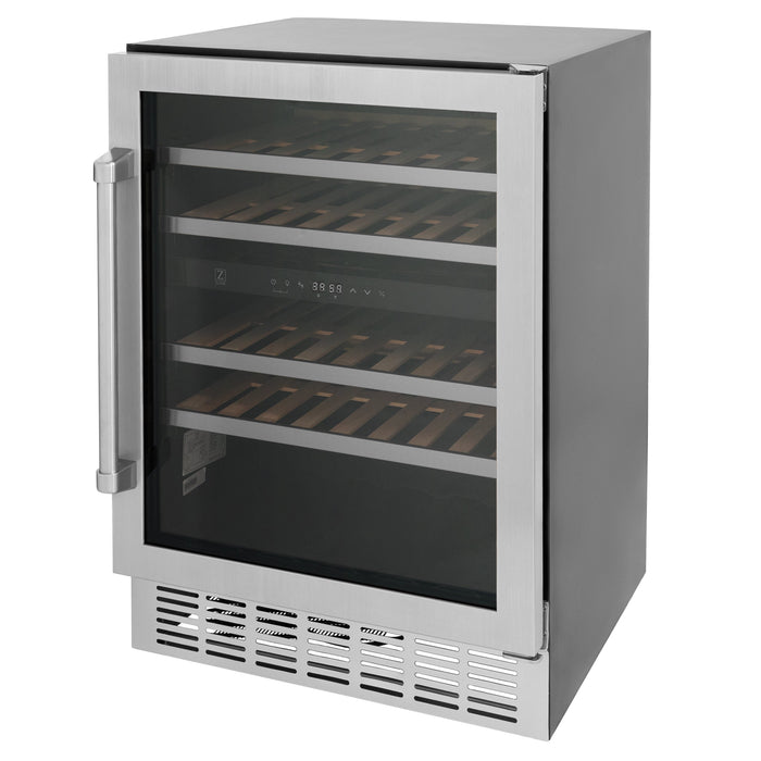 ZLINE 24" Monument Dual Zone 44-Bottle Wine Cooler in Stainless Steel, RWV-UD-24