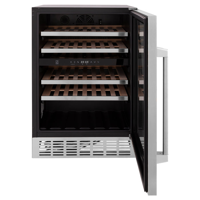 ZLINE 24" Monument Dual Zone 44-Bottle Wine Cooler in Stainless Steel, RWV-UD-24