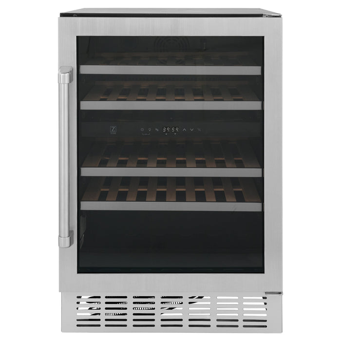 ZLINE 24" Monument Dual Zone 44-Bottle Wine Cooler in Stainless Steel, RWV-UD-24