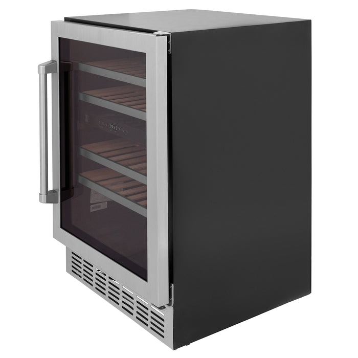 ZLINE 24" Monument Dual Zone 44-Bottle Wine Cooler in Stainless Steel, RWV-UD-24