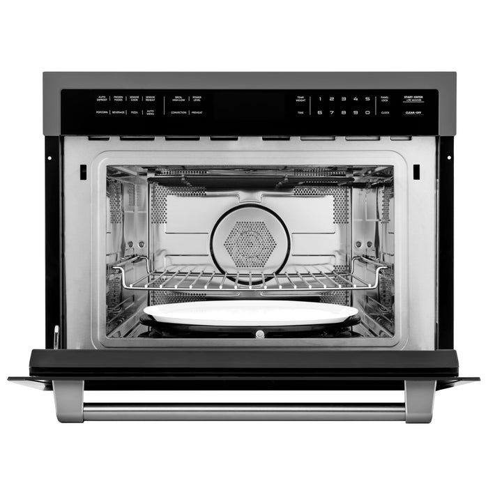 ZLINE 24" Built-in Convection Microwave Oven in Black Stainless Steel, MWO-24-BS