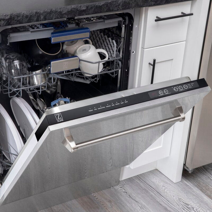 ZLINE 24" Tallac Series Top Control Dishwasher in DuraSnow® Stainless Steel with 3rd Rack, DWV-SN-24