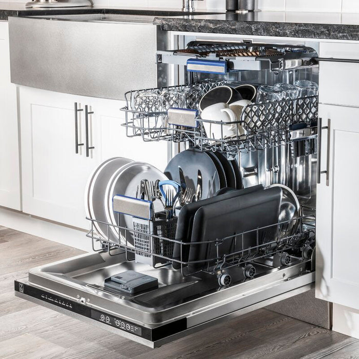 ZLINE 24" Tallac Series Top Control Dishwasher in DuraSnow® Stainless Steel with 3rd Rack, DWV-SN-24