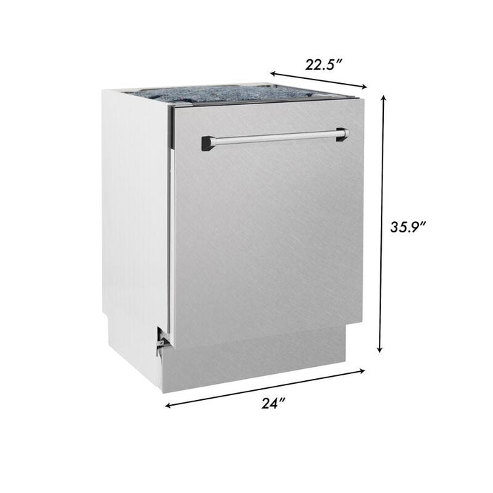 ZLINE 24" Tallac Series Top Control Dishwasher in DuraSnow® Stainless Steel with 3rd Rack, DWV-SN-24