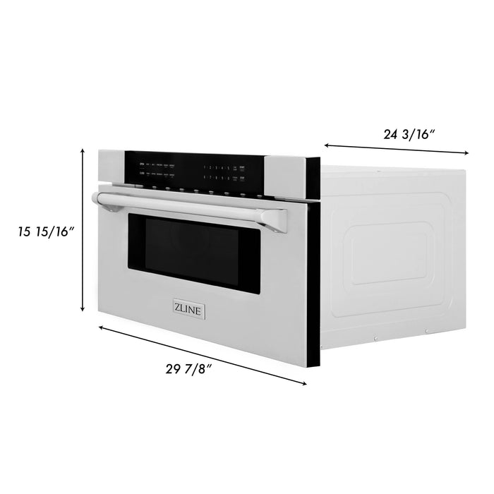 ZLINE 30" Built-In Microwave Drawer In Stainless Steel, MWD-30