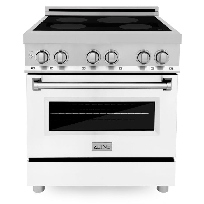 ZLINE 30" Induction Range with 4 Element Stove in White Matte, RAIND-WM-30