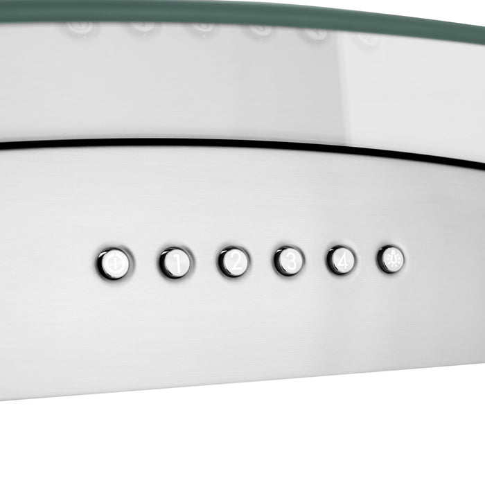 ZLINE 30" Alpine Series Convertible Island Mount Range Hood in Stainless Steel & Glass, ALP70IS-30