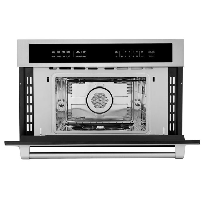 ZLINE Appliance Package - 30 In. Rangetop, Wall Oven, Refrigerator and Microwave Oven in Stainless Steel, 4KPR-RT30-MWAWS