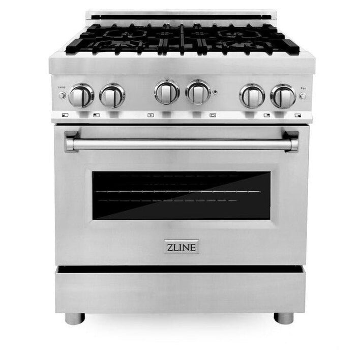 ZLINE Appliance Package - 30 in. Gas Range, Range Hood, Dishwasher, 3KP-RGRH30-DW