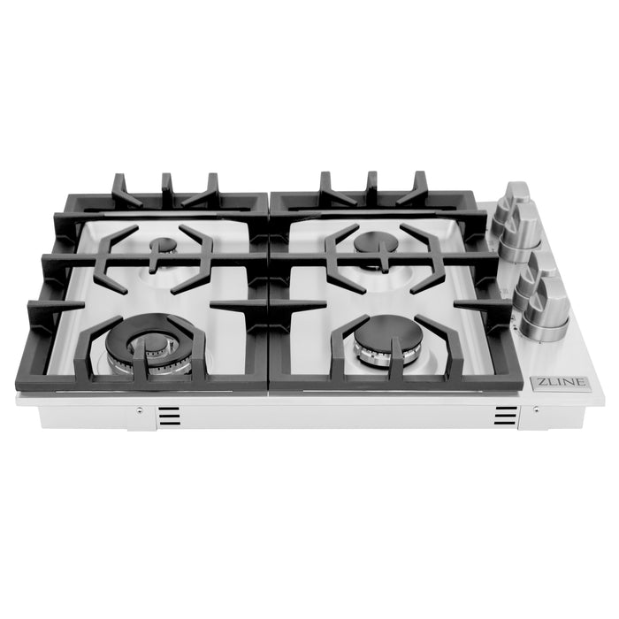 ZLINE 30" Drop-In Cooktop with 4 Gas Burners in Stainless Steel, RC30